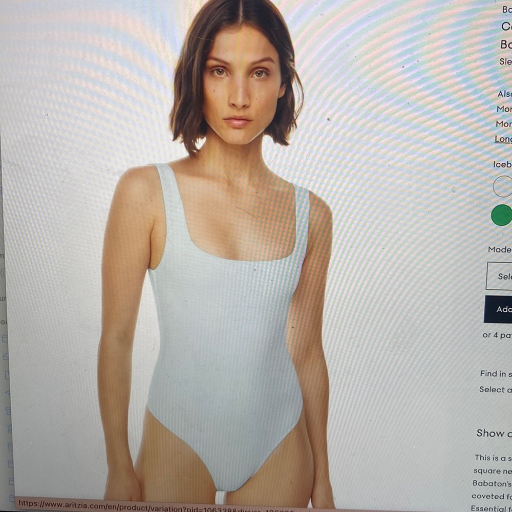 Babaton square neck body suit 2XS